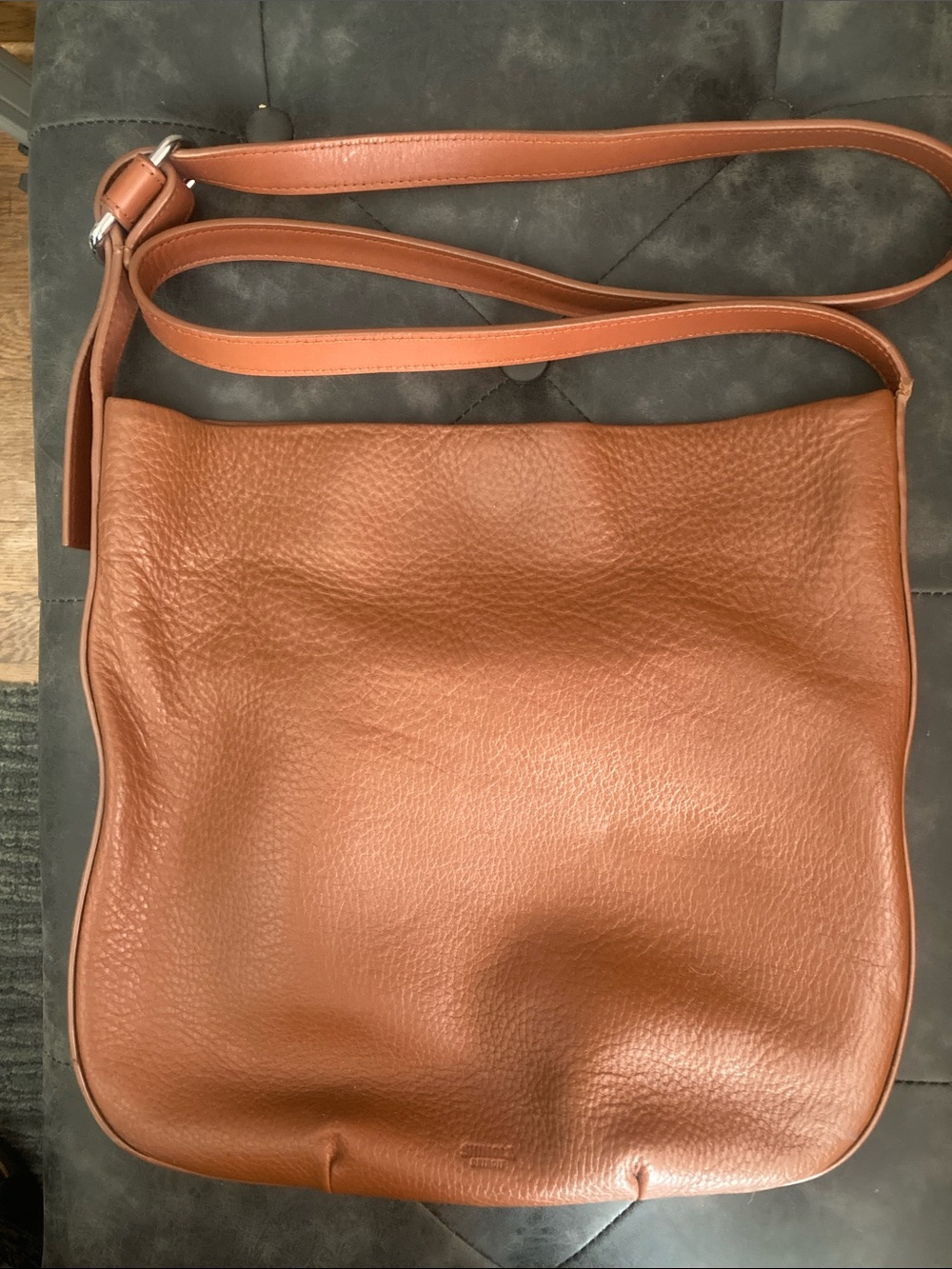 Shinola Birdy Hobo Crossbody Bag in Bourbon Brown Pebbled Leather